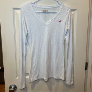 White Hollister Long-sleeve Tee